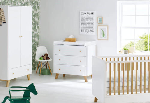 WICKELKOMMODE PINOLINO PAN Naturfarben, Weiß  - Eichefarben/Naturfarben, Design, Holz/Holzwerkstoff (100/100/56-78cm) - Pinolino