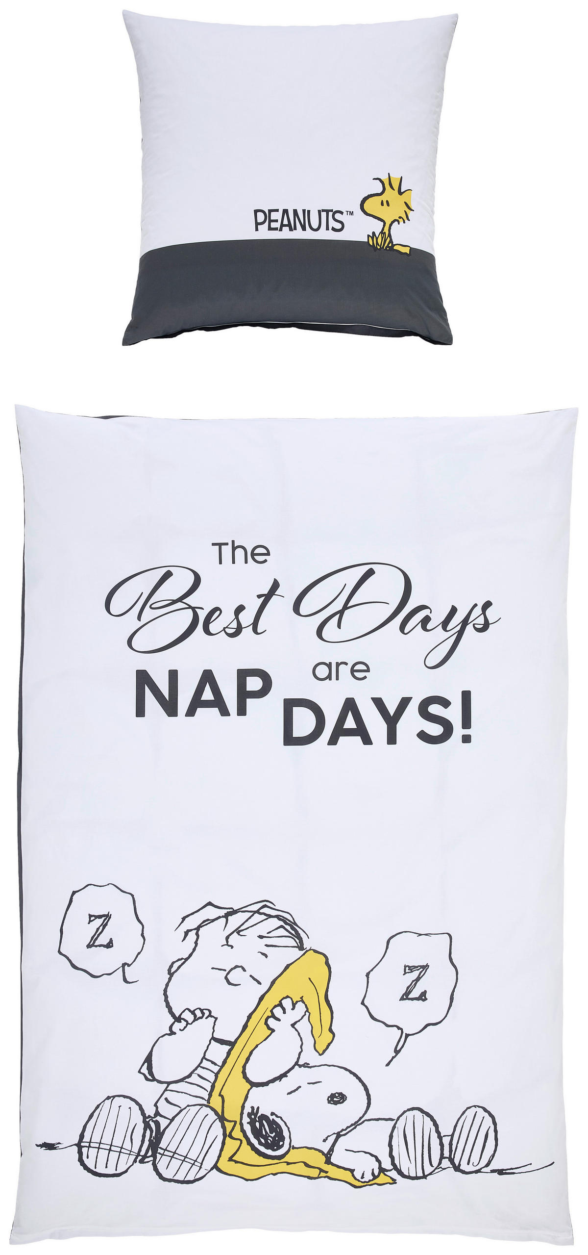 JUGENDBETTWÄSCHE Snoopy Renforcé 135/200 cm  - Dunkelgrau/Weiß, Design, Textil (135/200cm) - Herding