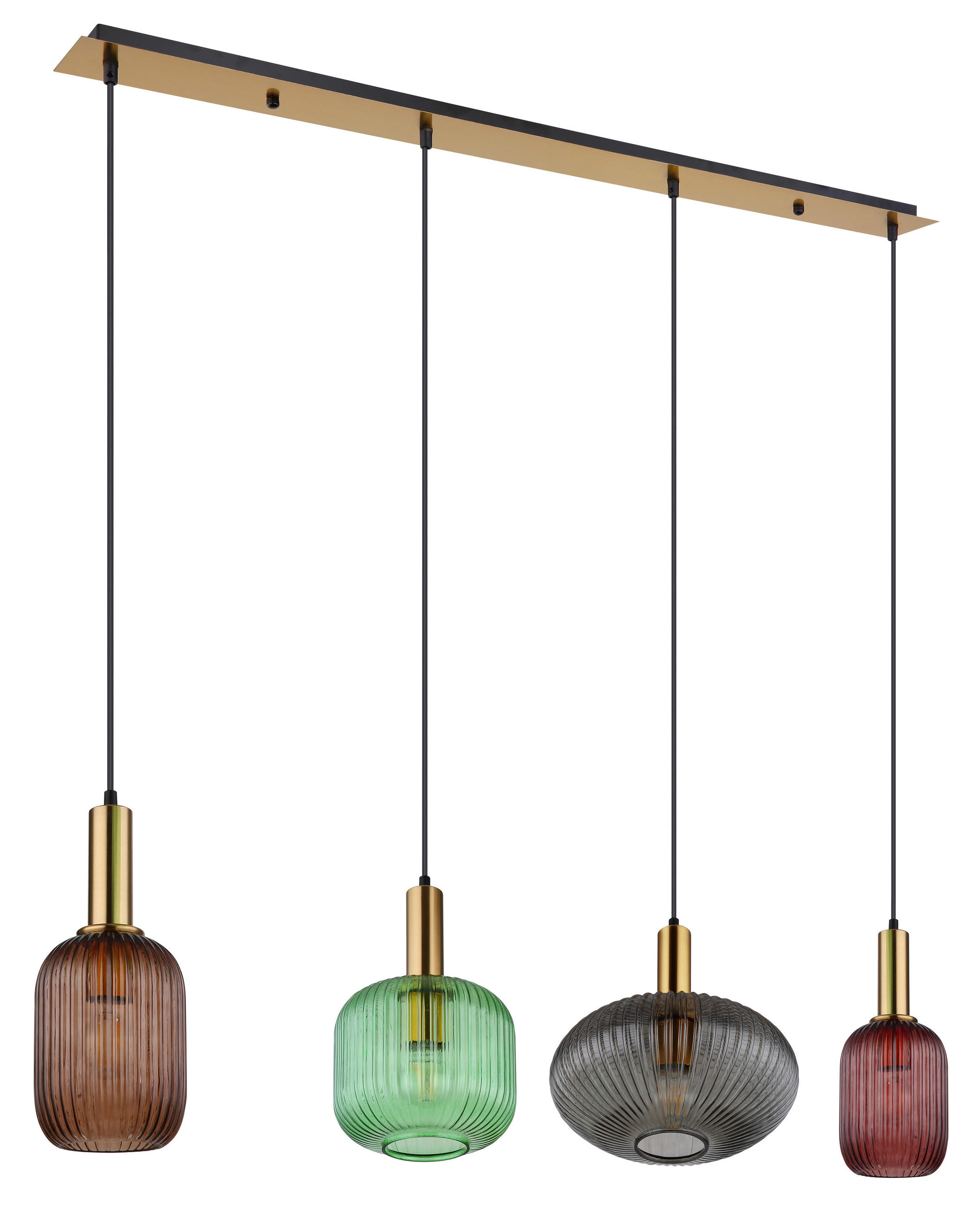 HÄNGELEUCHTE 115/30/120 cm  - Brombeere/Messingfarben, Basics, Glas/Metall (115/30/120cm)