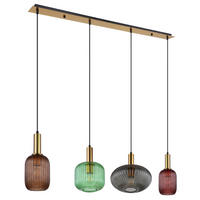 HÄNGELEUCHTE 115/30/120 cm  - Brombeere/Messingfarben, Basics, Glas/Metall (115/30/120cm)