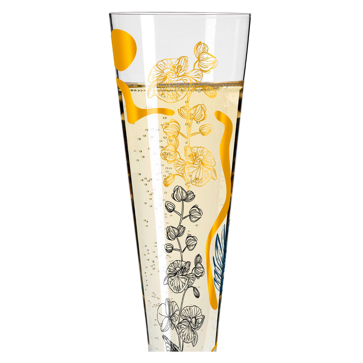 CHAMPAGNERGLAS 205 ml  - Goldfarben/Schwarz, LIFESTYLE, Glas (7,2/7,2/24,0cm) - Ritzenhoff