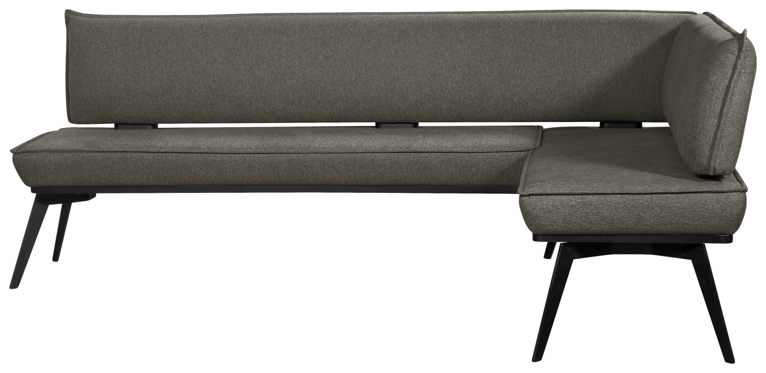 ECKBANK 195/165 cm Webstoff Schwarz, Dunkelgrau Buche massiv   - Dunkelgrau/Schwarz, Basics, Holz/Textil (195/165cm) - Carryhome
