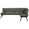 ECKBANK 235/165 cm Webstoff Dunkelgrau, Schwarz Buche massiv   - Dunkelgrau/Schwarz, Basics, Holz/Textil (235/165cm) - Carryhome