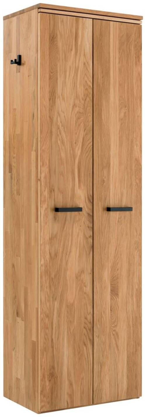 GARDEROBENSCHRANK 60/195/39 cm  - Eichefarben/Schwarz, MODERN, Holz/Metall (60/195/39cm)