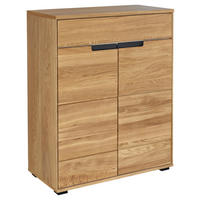 SCHUHSCHRANK Eiche teilmassiv Eichefarben  - Eichefarben/Schwarz, KONVENTIONELL, Holz/Holzwerkstoff (80/102/40cm) - Linea Natura
