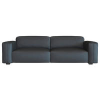 3-SITZER-SOFA Echtleder Schwarz  - Schwarz, Design, Leder/Holz (252/73/102cm) - Livetastic