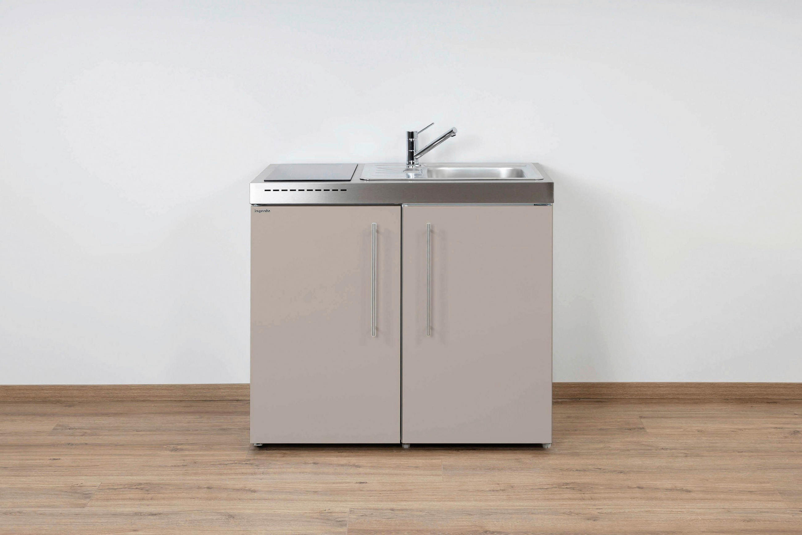 MINIKÜCHE  100/89/60 cm  in Sandfarben  - Sandfarben/Edelstahlfarben, Basics, Metall (100/89/60cm)