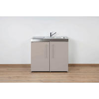 MINIKÜCHE  100/89/60 cm  in Sandfarben  - Sandfarben/Edelstahlfarben, Basics, Metall (100/89/60cm)