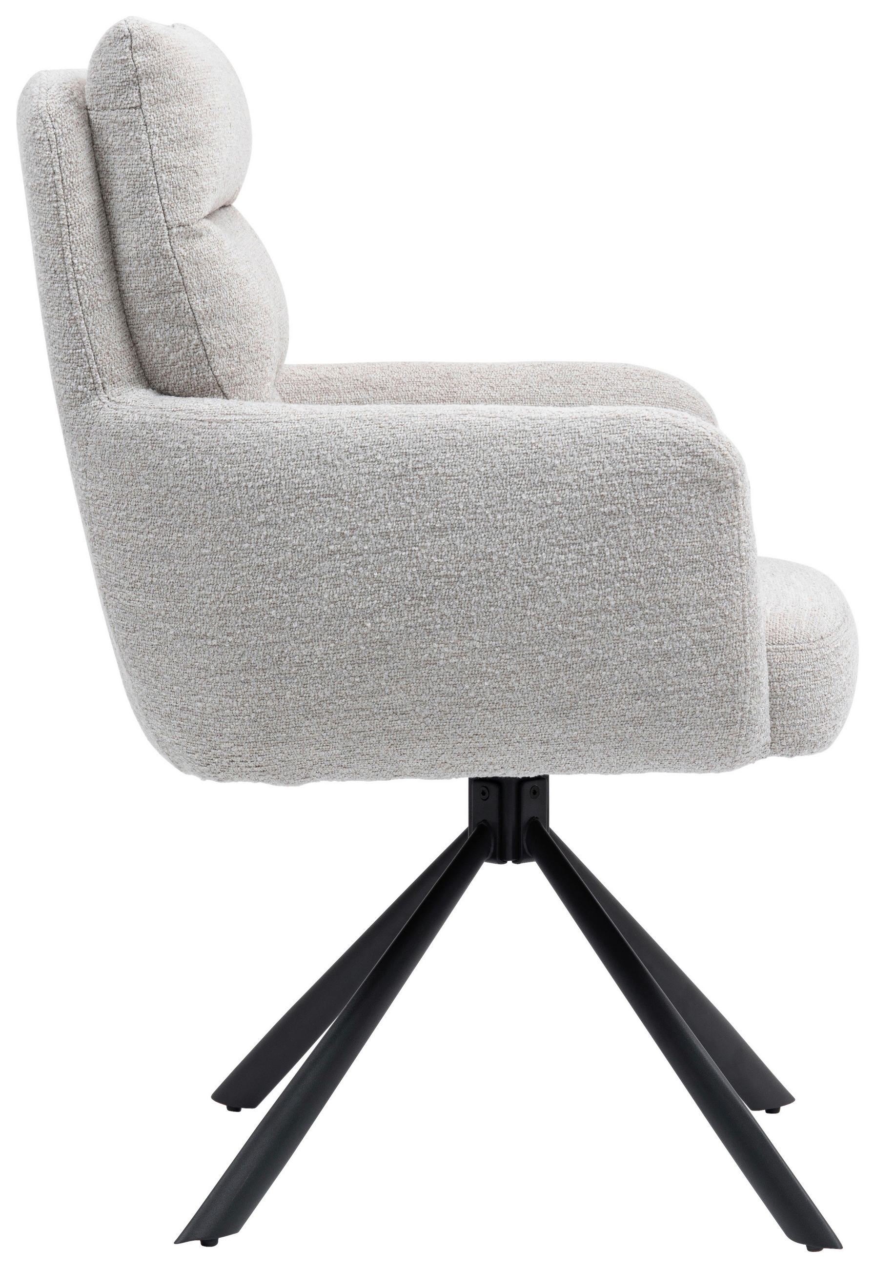 ARMLEHNSTUHL  in Eisen  - Taupe/Schwarz, KONVENTIONELL, Textil/Metall (60/95/67cm) - MID.YOU