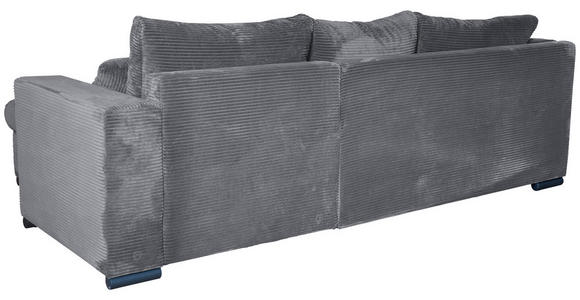 ECKSOFA Dunkelgrau Cord  - Dunkelgrau/Schwarz, KONVENTIONELL, Textil/Metall (258/168cm) - Carryhome