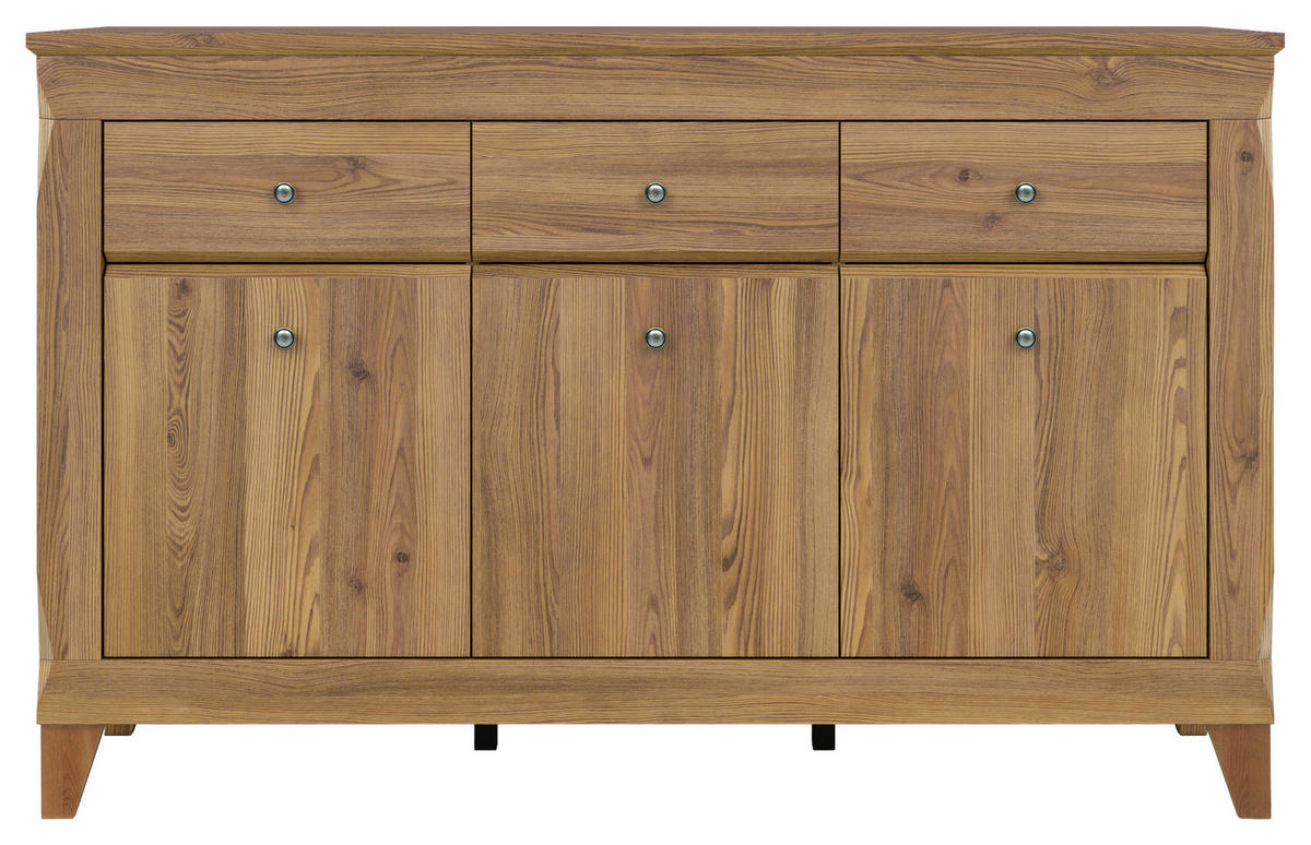KOMMODE  in 156/98/47 cm  - Eichefarben/Silberfarben, Design, Holzwerkstoff/Kunststoff (156/98/47cm)