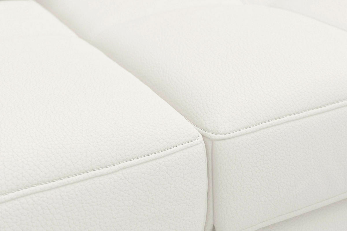 WOHNLANDSCHAFT  Echtleder Weiss  - Weiss/Schwarz, Basics, Leder/Textil (176/363/223cm) - Sit & More
