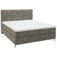 BOXSPRINGBETT 180/200 cm  in Silberfarben  - Chromfarben/Silberfarben, KONVENTIONELL, Kunststoff/Textil (180/200cm) - Voleo