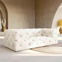 2-SITZER-SOFA Fresco Mikrofaser Creme  - Creme/Schwarz, Design, Kunststoff/Textil (193/71/100cm) - P & B