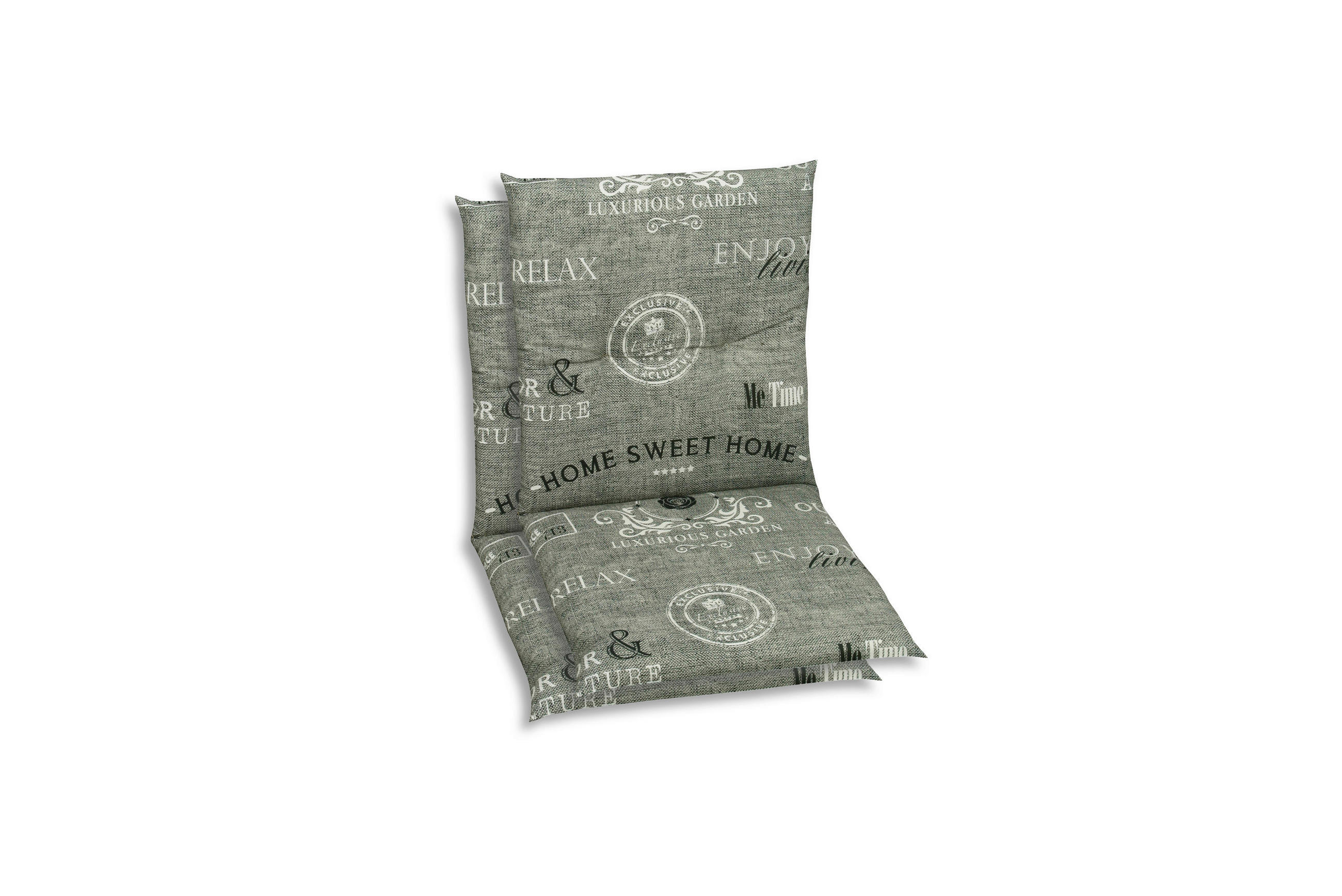 SESSELAUFLAGENSET Stempel  - Hellgrau/Weiß, KONVENTIONELL, Textil (48/5/98cm)