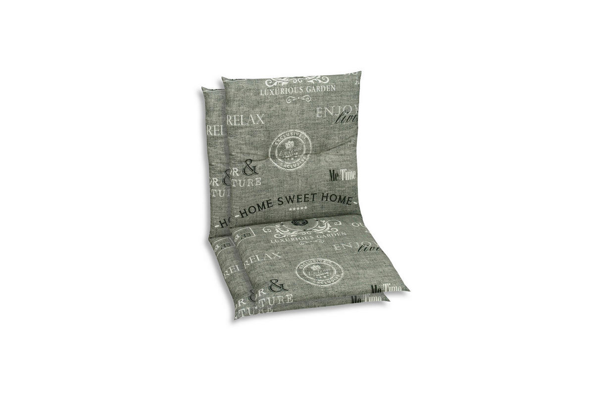 SESSELAUFLAGENSET Stempel  - Hellgrau/Weiß, KONVENTIONELL, Textil (48/5/98cm)