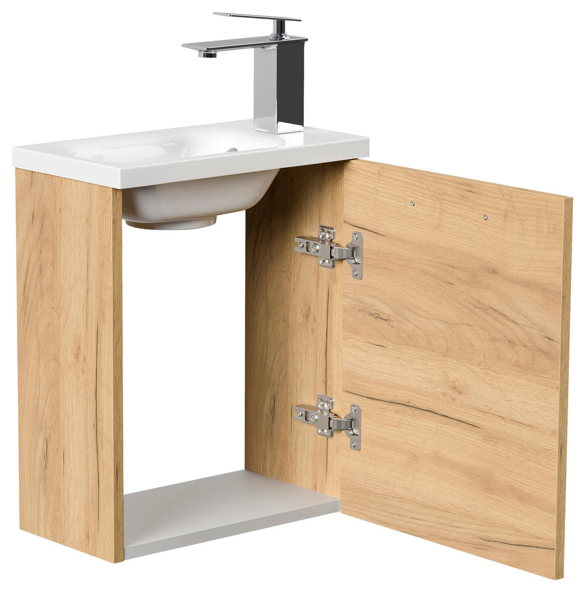 GÄSTEBAD 40 cm  - Eichefarben, MODERN, Holzwerkstoff/Stein (40cm) - MID.YOU