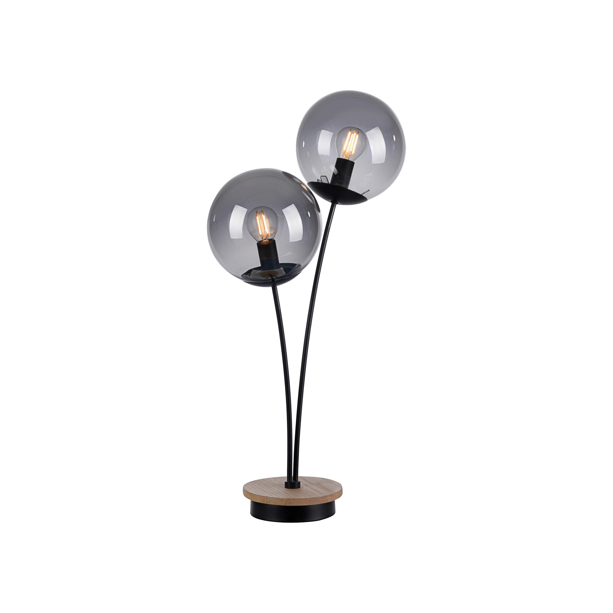 TISCHLEUCHTE Green Widow 33,5/16/60 cm   - Schwarz, Natur, Glas/Holz (33,5/16/60cm)