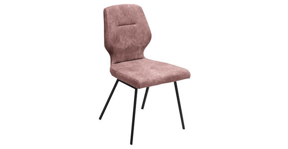 STUHL in Stahl Mikrofaser Metall, Textil - Altrosa/Schwarz, Design, Textil/Metall (46/91/57cm) - Dieter Knoll