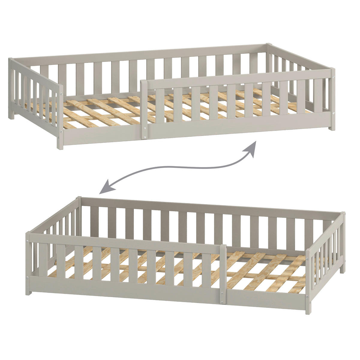 BODENBETT. 120/200 cm  in Taupe  - Taupe, MODERN, Holz/Holzwerkstoff (120/200cm) - P & B