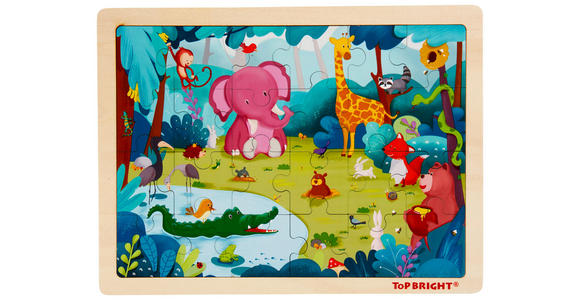 PUZZLE Animal  - Blau/Pink, Basics, Holz (30/22,5/0,8cm) - My Baby Lou