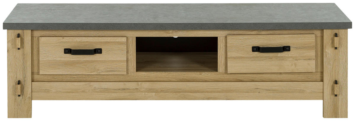 TV-ELEMENT - Eichefarben/Schwarz, MODERN, Holzwerkstoff/Metall (172/49/50cm) - MID.YOU