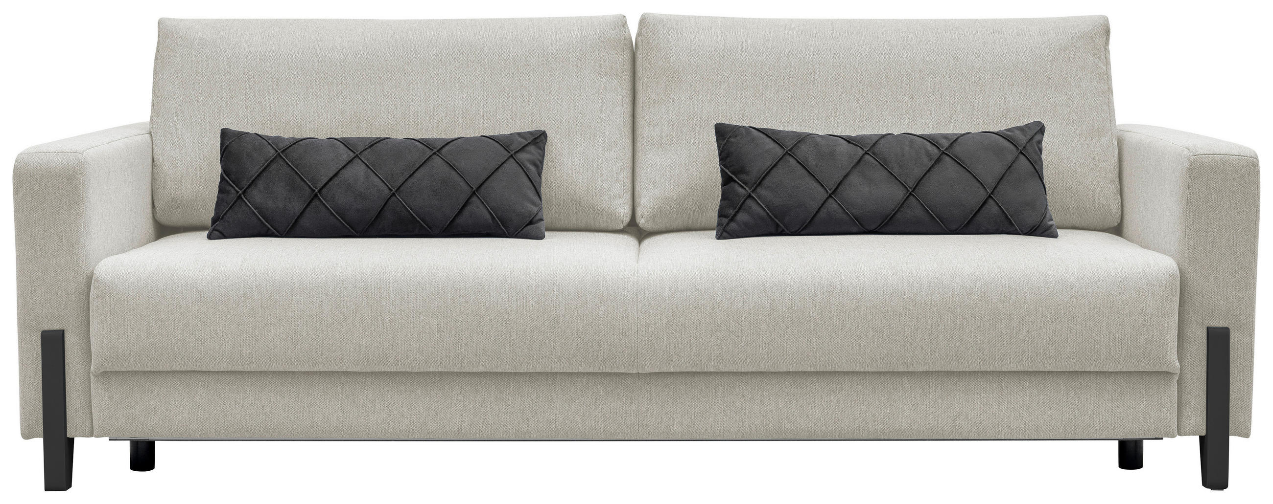 SCHLAFSOFA Webstoff Grau, Weiß  - Schwarz/Weiß, Design, Holz/Textil (234/90/95cm) - Livetastic