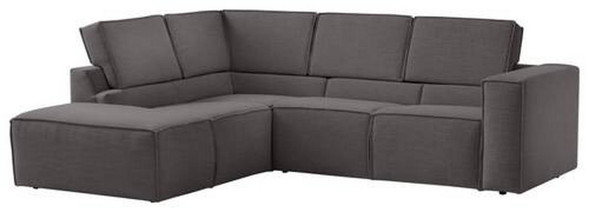 ECKSOFA in Struktur Dunkelgrau  - Dunkelgrau/Schwarz, Modern, Kunststoff/Textil (220/275cm) - Trendmanufaktur