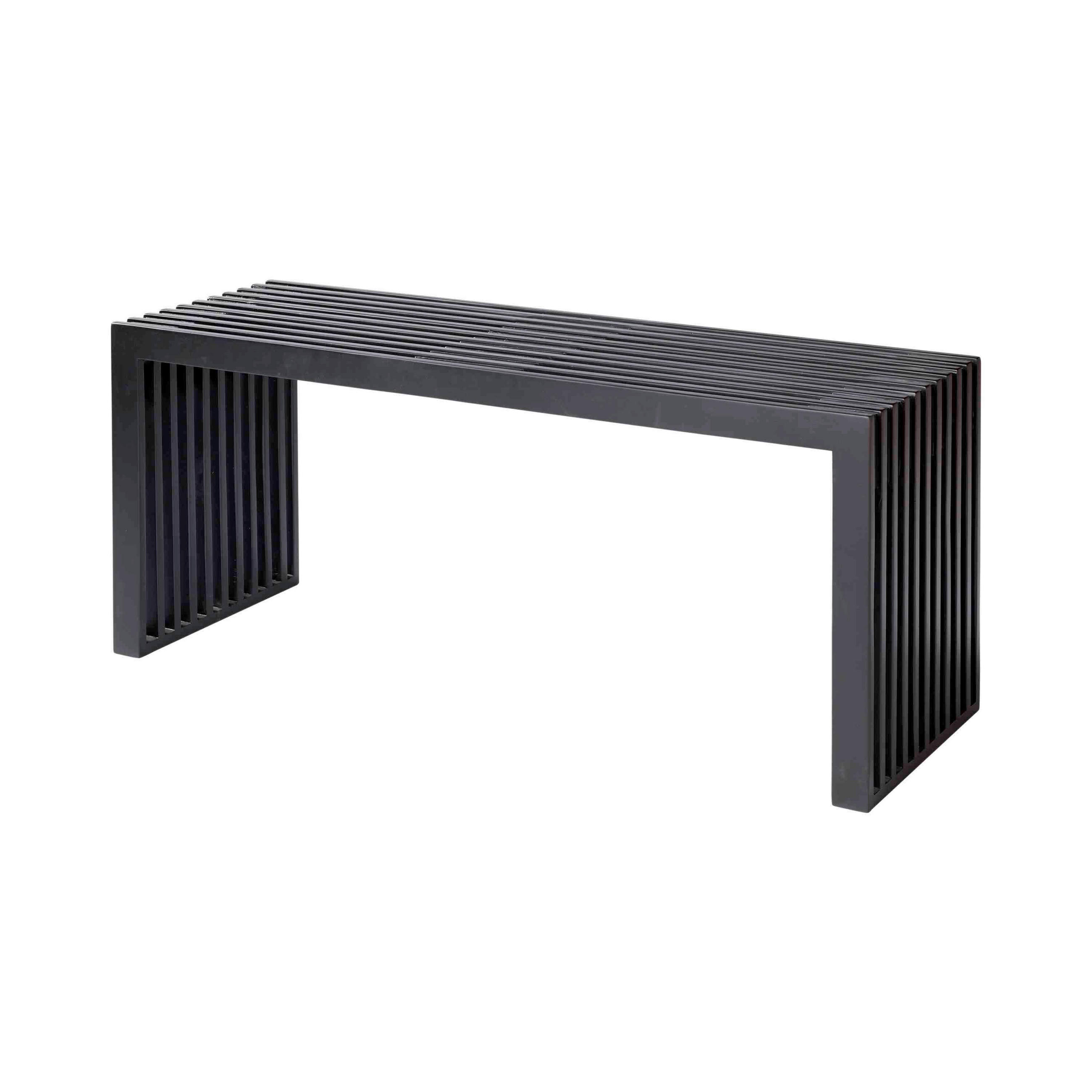SITZBANK 104/43/35 cm Schwarz Mahagoni vollmassiv  - Schwarz, KONVENTIONELL, Holz (104/43/35cm) - MID.YOU
