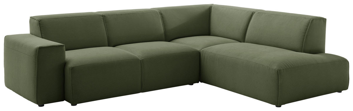 Freisteller von Pure Home Lifestyle ECKSOFA Olivgrün Cord.