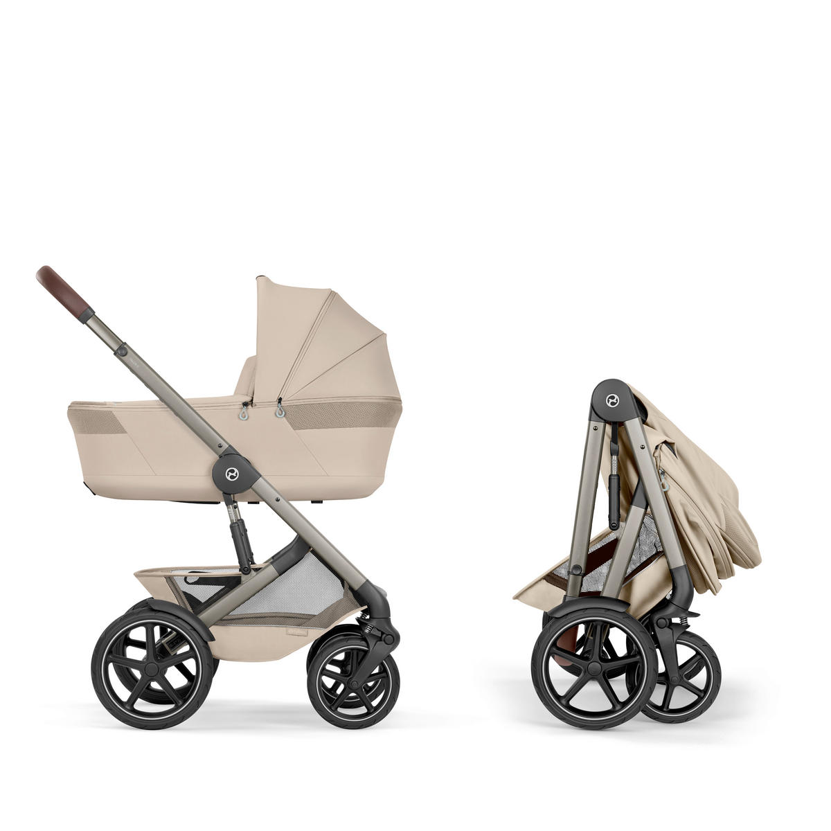 KINDERWAGEN Talos S TPE inkl. Fold-Carrycot  - Taupe/Beige, Basics, Textil/Metall (93cm) - cybex GOLD
