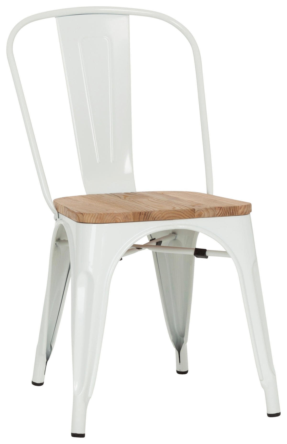STUHL Weiß, Dunkelbraun Ulme  - Dunkelbraun/Weiß, Basics, Holz/Metall (44/84/54cm) - MID.YOU