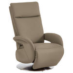 RELAXSESSEL in Leder Greige  - Edelstahlfarben/Greige, Design, Leder/Metall (70/108/80cm) - Cantus