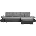 ECKSOFA Hellgrau, Dunkelgrau Webstoff  - Chromfarben/Dunkelgrau, Design, Kunststoff/Textil (302/187cm) - Carryhome