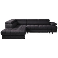 ECKSOFA Schwarz Webstoff  - Schwarz, Design, Textil/Metall (223/263cm) - Welnova