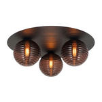 DECKENLEUCHTE  38/15 cm    - Schwarz/Braun, Trend, Glas/Metall (38/15cm) - Novel