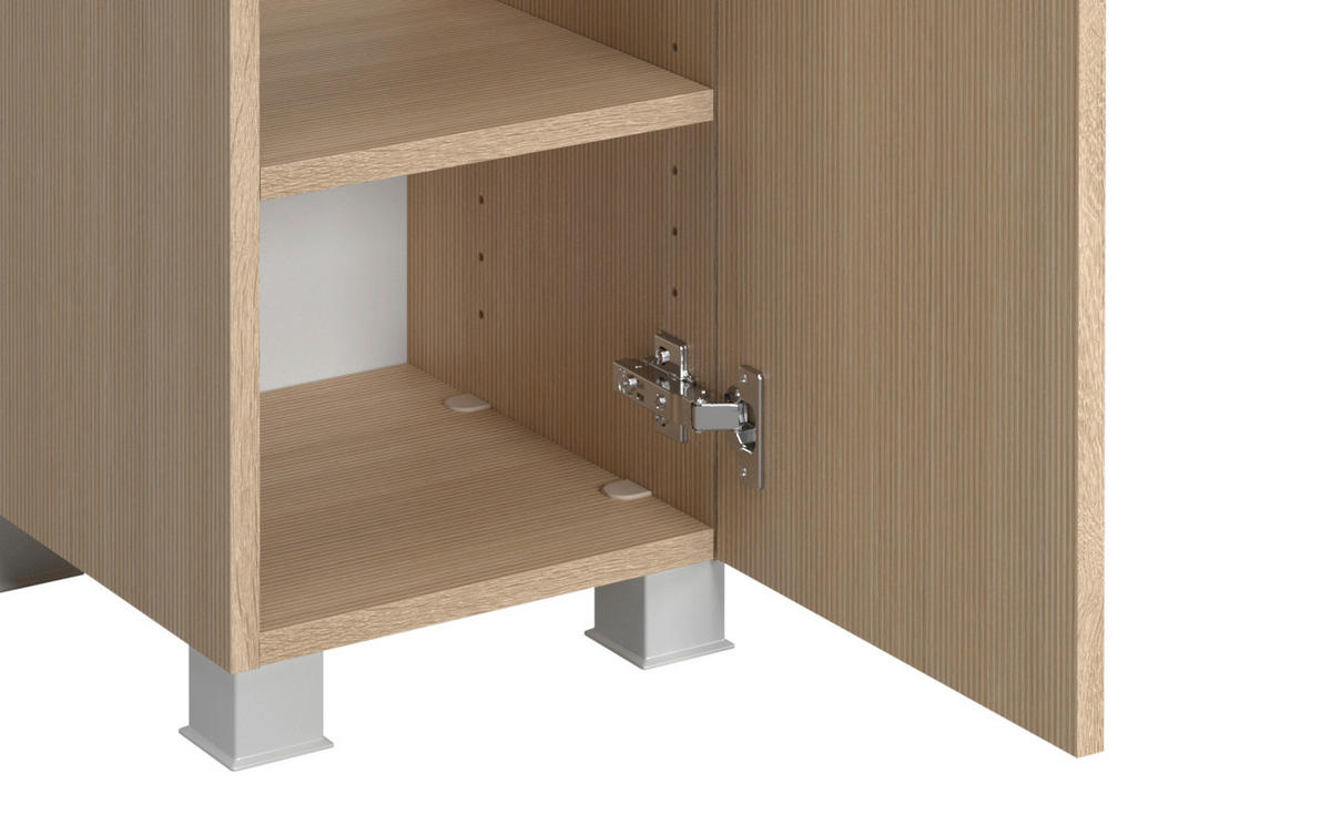 MIDISCHRANK 30/131/35 cm  - Sandfarben/Eichefarben, KONVENTIONELL, Holzwerkstoff/Kunststoff (30/131/35cm) - Xora