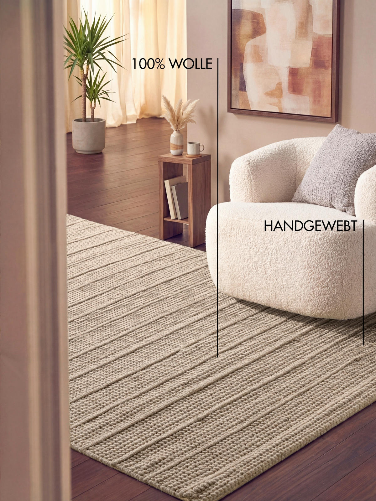 WOLLTEPPICH 80/150 cm Camden Beige rechteckig  - Beige, Basics, Textil (80/150cm) - Ted Baker