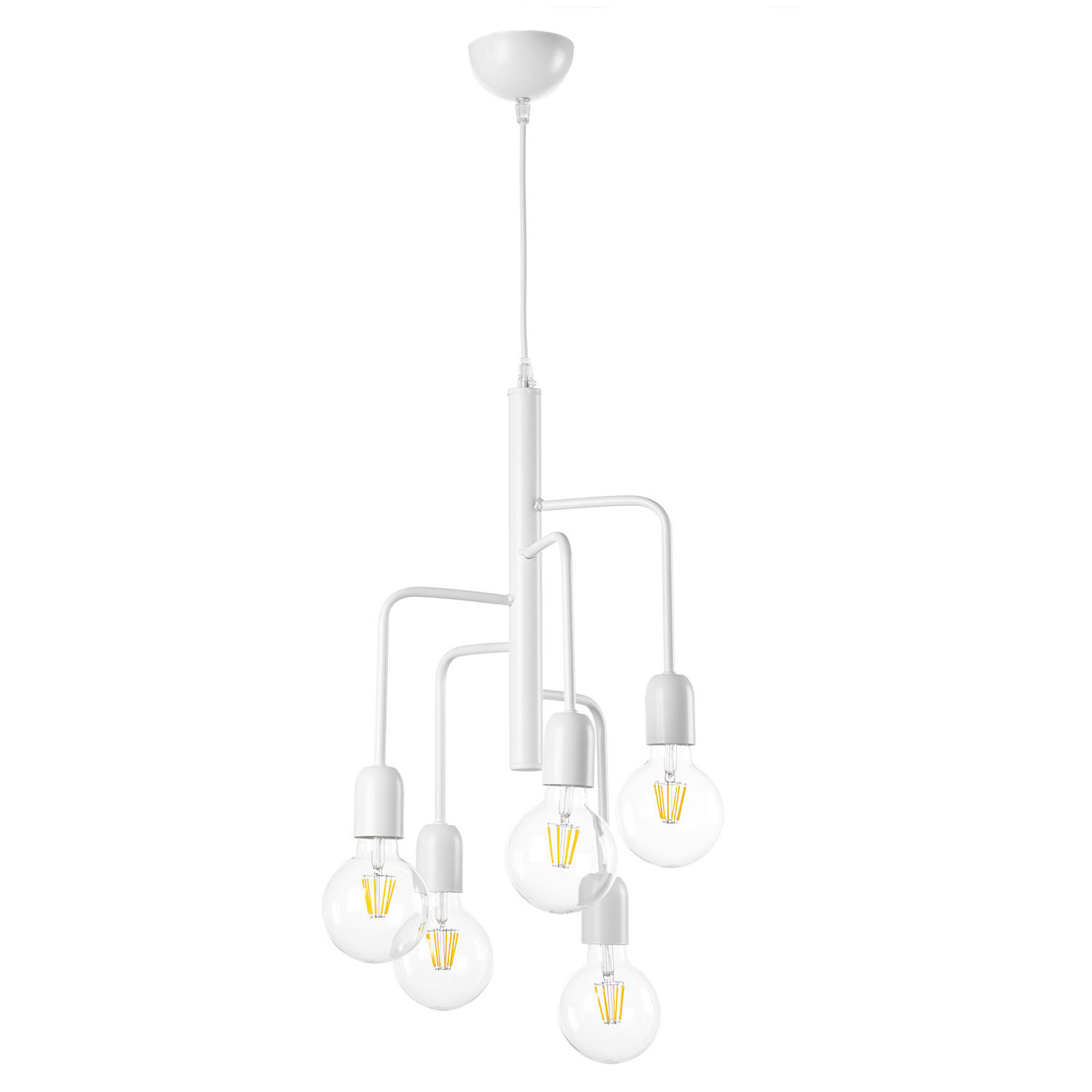 HÄNGELEUCHTE 40/140 cm  - Weiß, KONVENTIONELL, Metall (40/140cm)