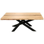 COUCHTISCH Akazie vollmassiv 115/70/45 cm rechteckig Schwarz, Akaziefarben  - Schwarz/Akaziefarben, LIFESTYLE, Holz/Metall (115/70/45cm) - Landscape