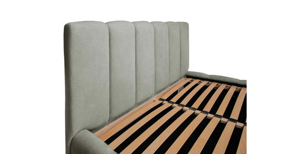 POLSTERBETT Lattenrost, Bettkasten Hellgrau 180/200 cm  - Hellgrau/Schwarz, KONVENTIONELL, Holz/Kunststoff (180/200cm) - Carryhome