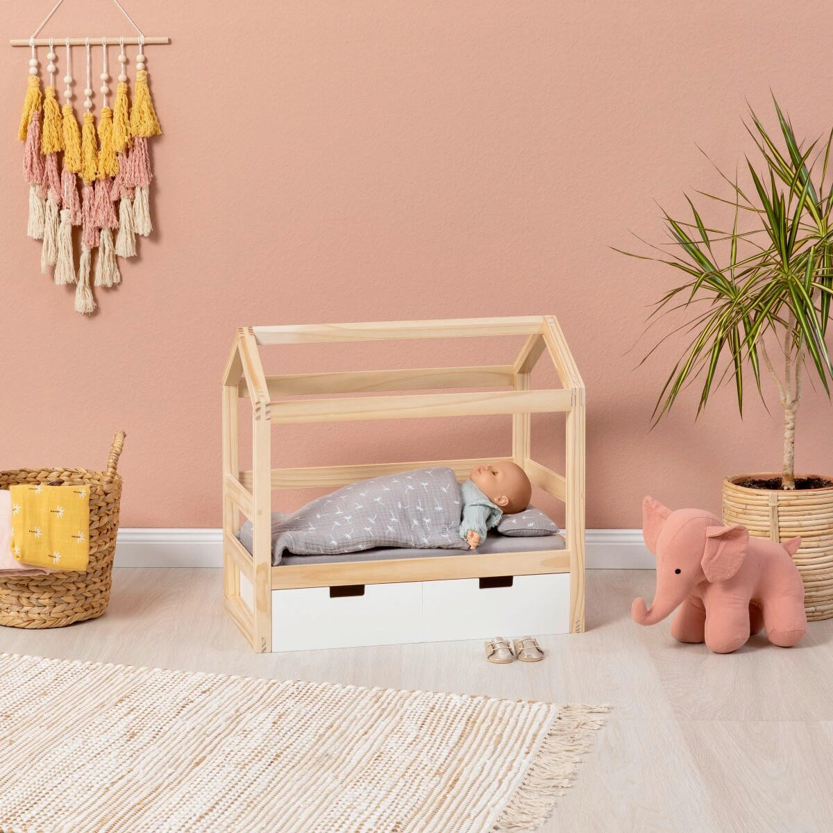 PUPPENBETT VIOLA  - Naturfarben/Weiß, Basics, Holz/Holzwerkstoff (55/31/50cm) - MUSTERKIND