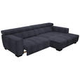 ECKSOFA  in Webstoff Dunkelgrau  279/182 cm  - Dunkelgrau/Schwarz, KONVENTIONELL, Textil/Metall (279/182cm) - Hom`in