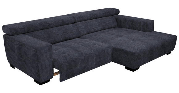 ECKSOFA  in Webstoff Dunkelgrau  279/182 cm  - Dunkelgrau/Schwarz, KONVENTIONELL, Textil/Metall (279/182cm) - Hom`in