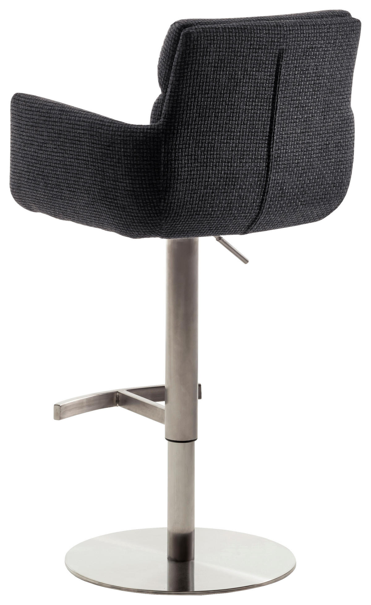 BARHOCKER in Metall, Textil Anthrazit, Edelstahlfarben  - Edelstahlfarben/Anthrazit, Design, Textil/Metall (54/84/52cm) - Dieter Knoll