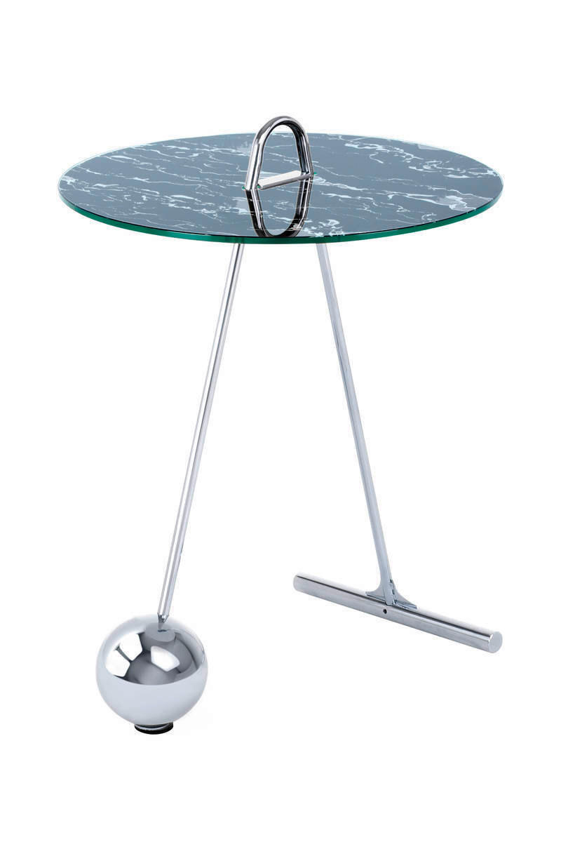 BEISTELLTISCH in Metall, Glas 46/46/60 cm  - Silberfarben/Schwarz, Basics, Glas/Metall (46/46/60cm) - Kayoom