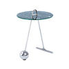 BEISTELLTISCH 46/46/60 cm Schwarz, Silberfarben rund  - Silberfarben/Schwarz, Basics, Glas/Metall (46/46/60cm) - Kayoom