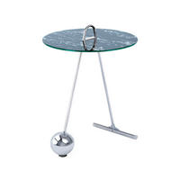 BEISTELLTISCH 46/46/60 cm Schwarz, Silberfarben rund  - Silberfarben/Schwarz, Basics, Glas/Metall (46/46/60cm) - Kayoom