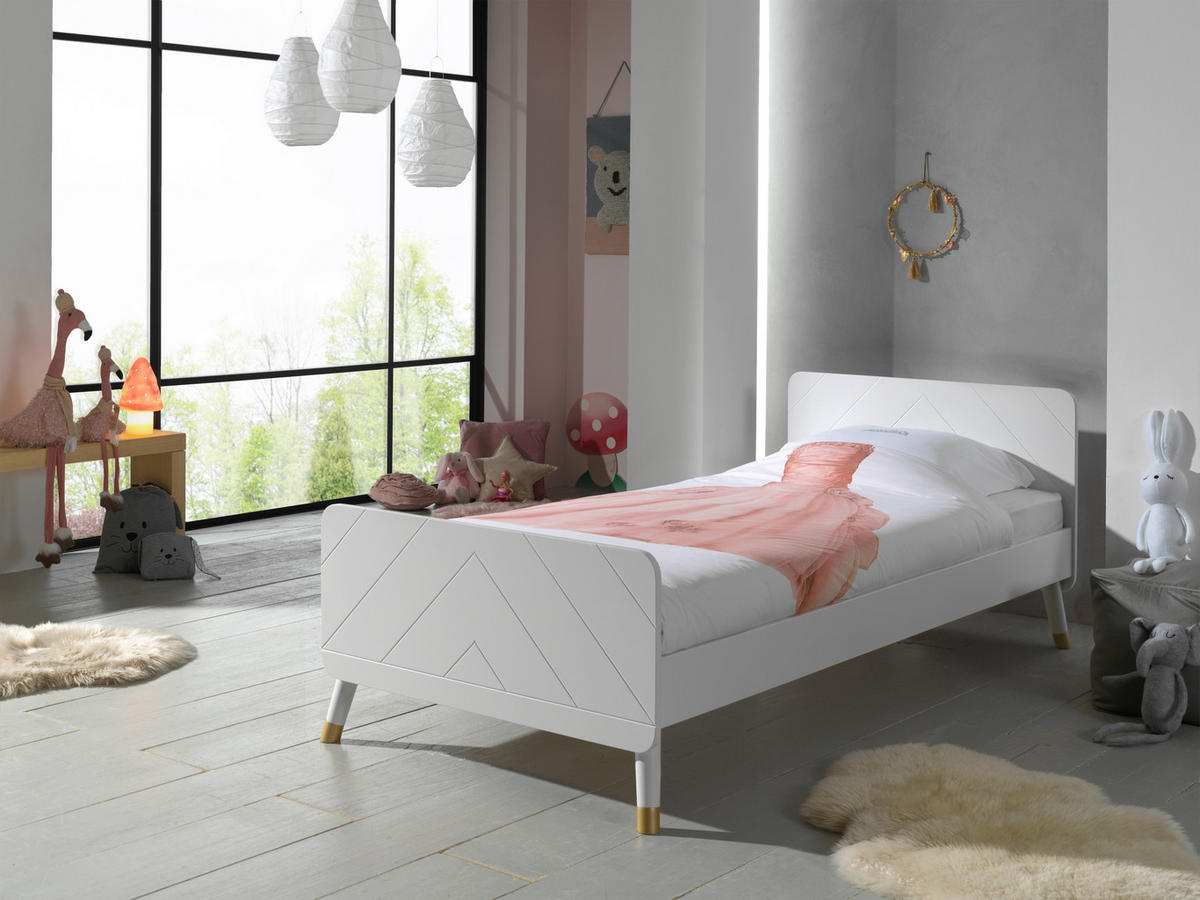 BETT 90/200 cm  in Weiß  - Weiß, KONVENTIONELL, Holzwerkstoff (90/200cm) - MID.YOU
