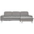 ECKSOFA in Flachgewebe Ecru  - Ecru/Schwarz, LIFESTYLE, Textil/Metall (310/180cm) - Valnatura